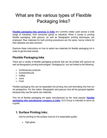 Choosing the Right Ink for Flexographic Printing